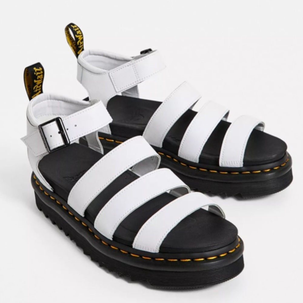 Dr. Martens Blaire White Leather Sandals